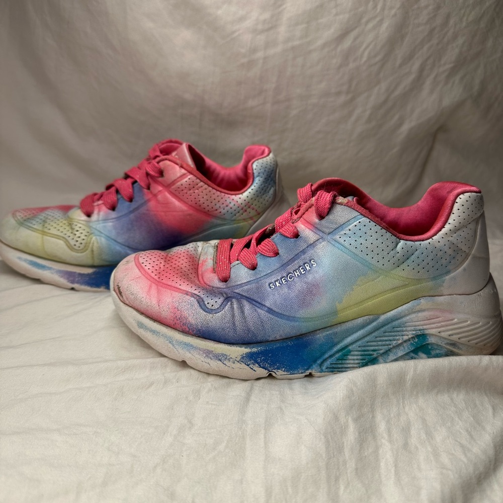 Skechers Uno Lite-SPLATTER Shines Gradient Sneakers Kids 13.5 Colorful